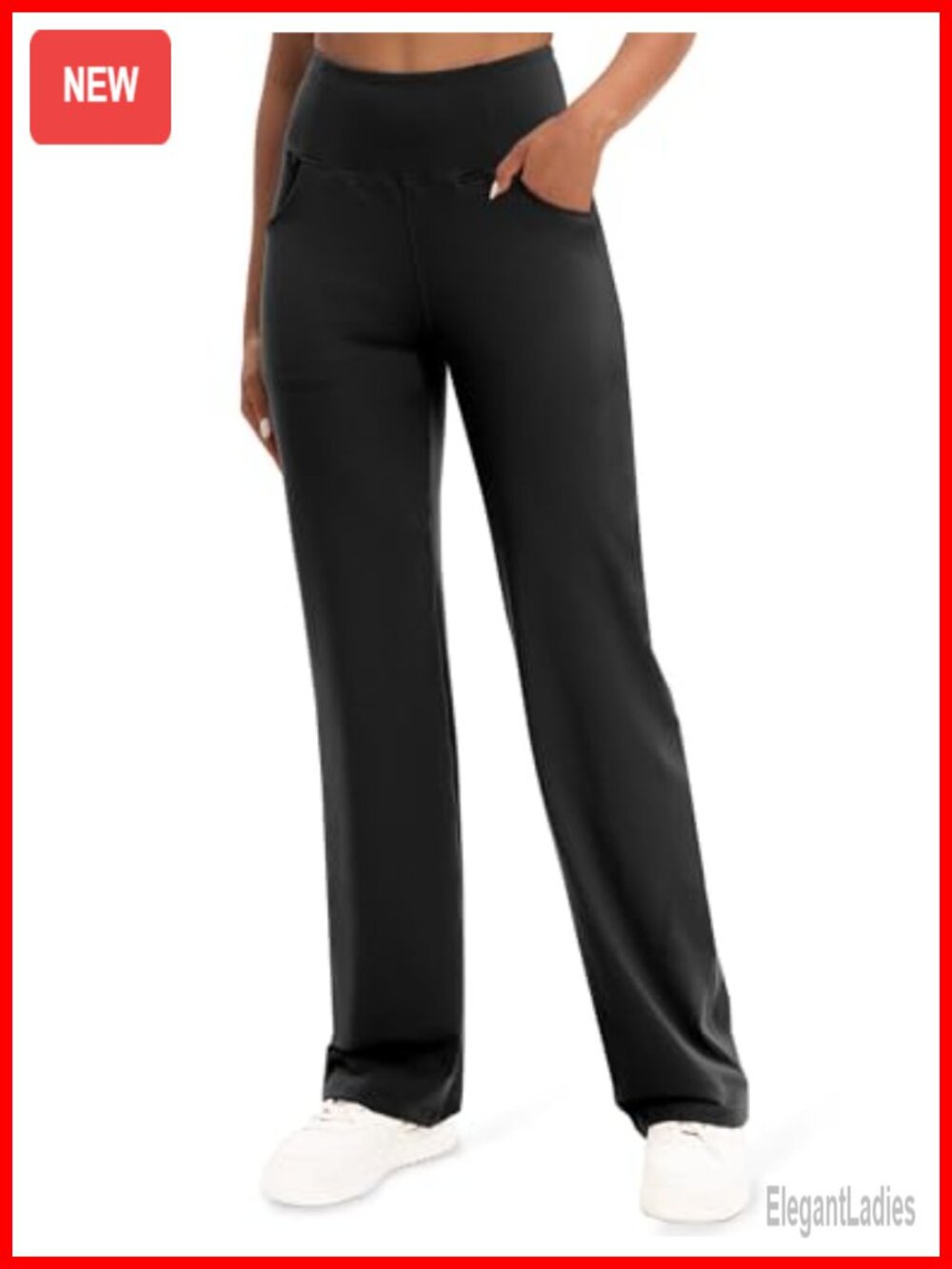 High Rise Wide Leg Yoga Pants Tummy Control with Pockets